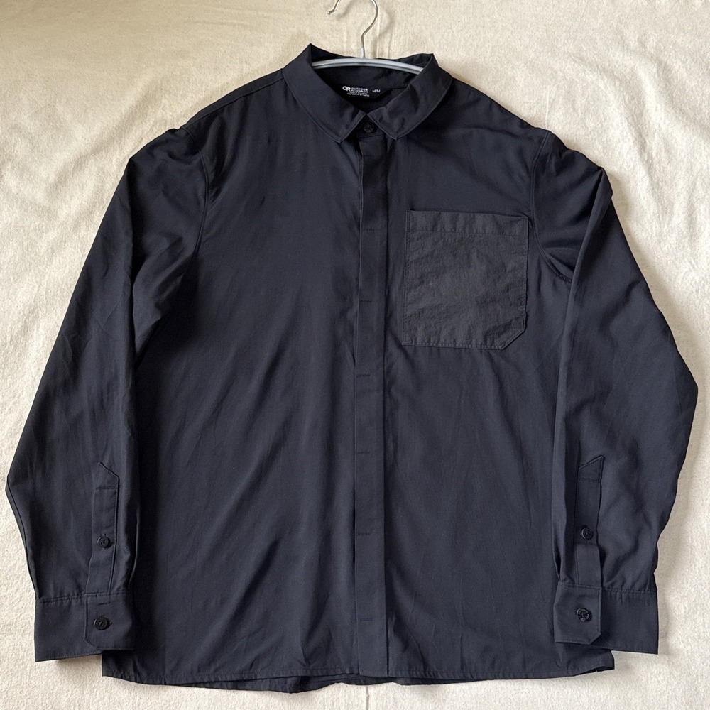 Outdoor Research Astroman Long Sleeve Sun Shirt Sz M Black